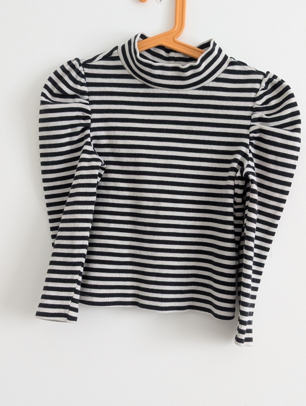 GAP Black & White Striped Long Sleeve Top